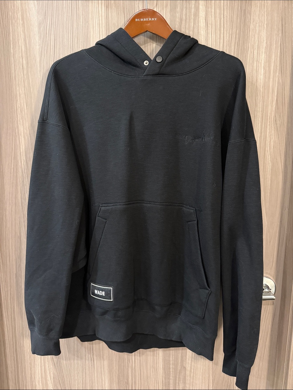 Wade Black Oversized Men's Hoodie with WADE Patch men’s XXL